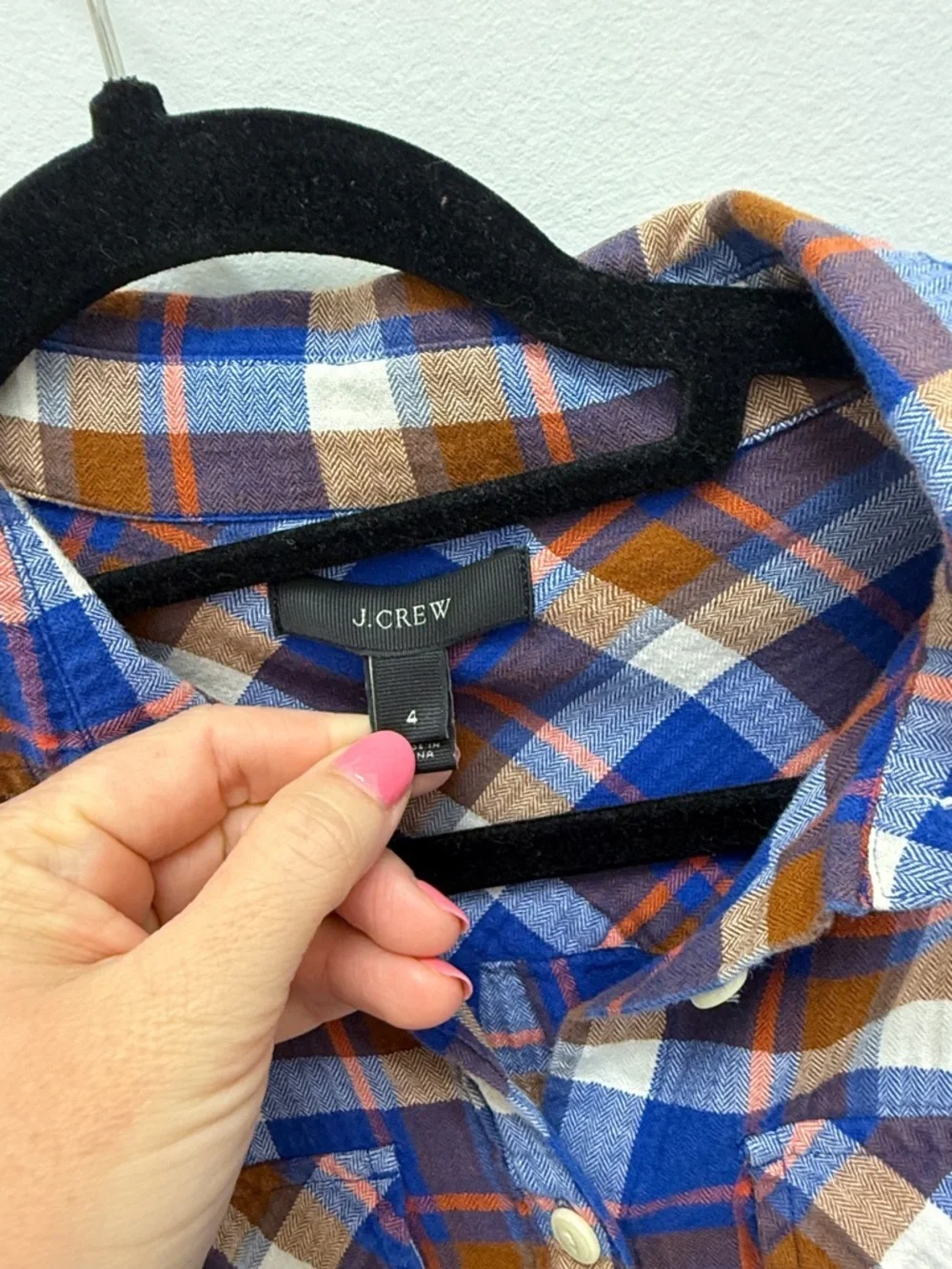 J Crew boyfriend plaid button down, size 4